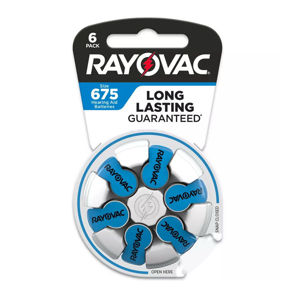 Rayovac Size 675 Hearing Aid Battery, 6 Ea